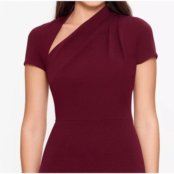 Betsy & Adams Asymmetrical Neckline Evening Gown Red Size 10 NWT - Picture 3 of 16